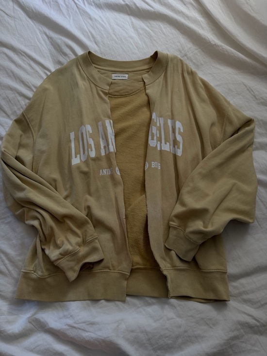 Anine Bing Jackets & Blazers - Anine bing Los Angeles M Butter yellow modified sweatshirt into sweat jacket